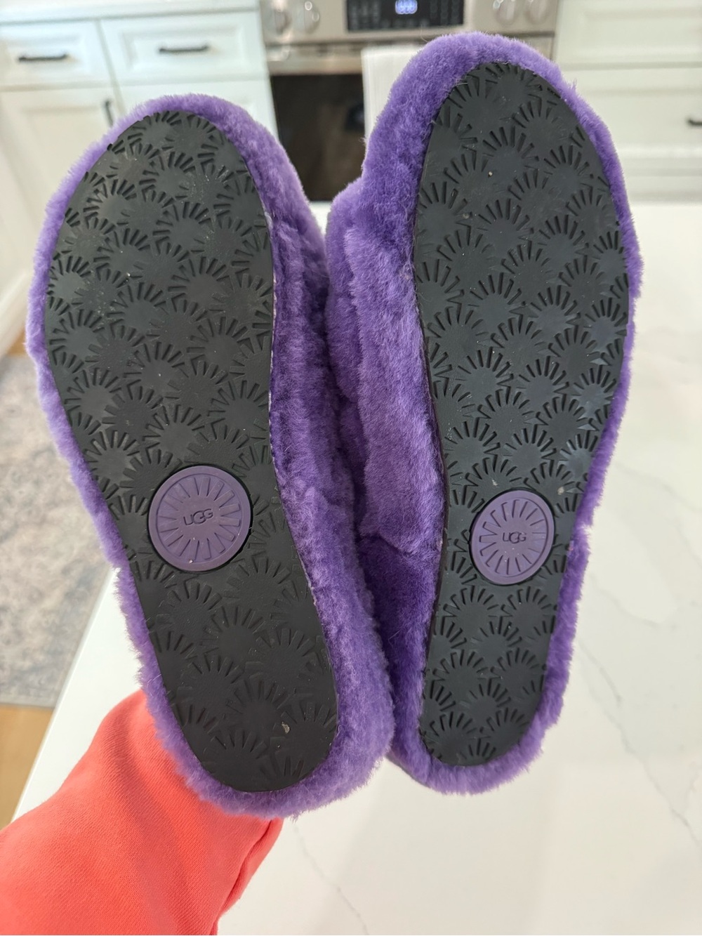 UGG Women's Purple Plush Slip-On Slippers
